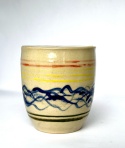 Kubek ceramiczny ToGo w kolorowe szlaczki Ok 400 ml