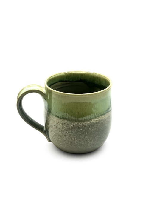 Kubek ceramiczny 450 ml – zielone szkliwo efektowe