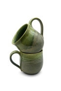 Kubek ceramiczny 450 ml – zielone szkliwo efektowe