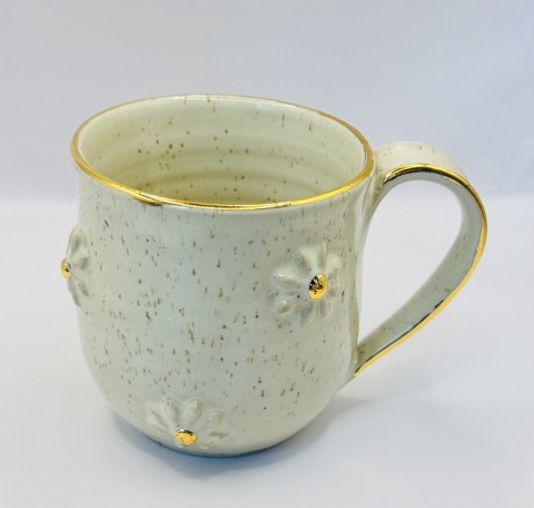 Kubek ceramiczny „Złoty Poranek - Stokrotki" ok. 450 ml