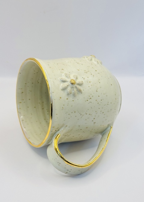 Kubek ceramiczny „Złoty Poranek - Stokrotki" ok. 450 ml