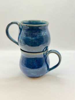 Kubek ceramiczny niebieska baryłka ok 350 ml