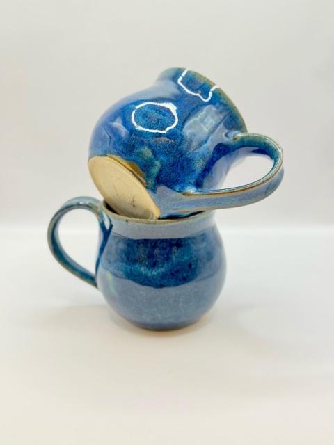 Kubek ceramiczny niebieska baryłka ok 350 ml